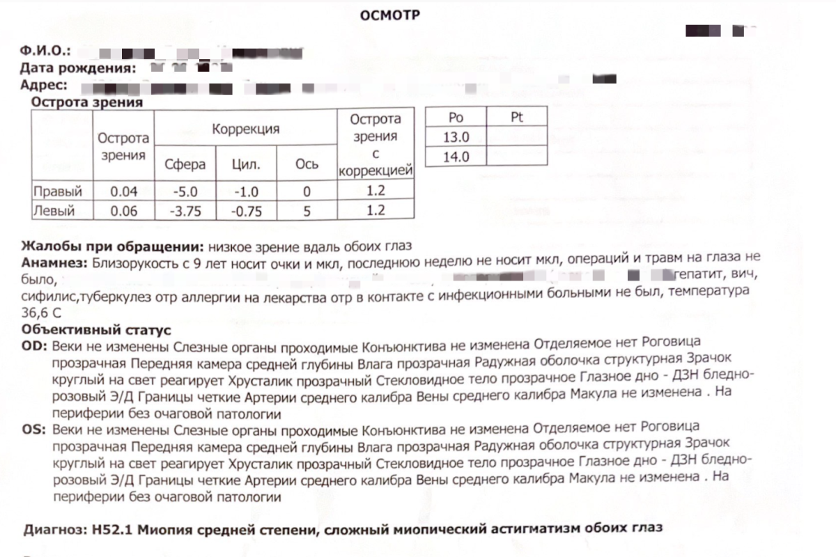 коррекция зрения операция личный опыт